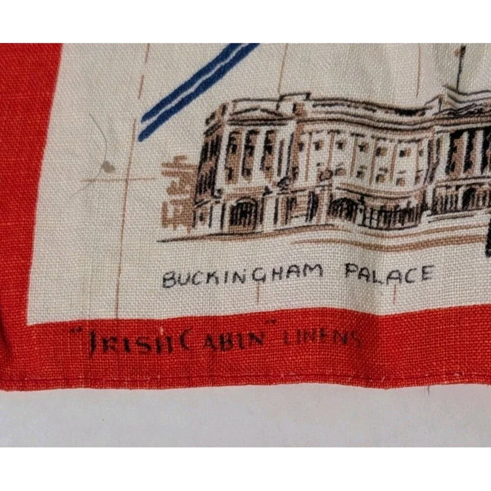 Vintage Irish Cabin Linens London Underground Map Tea Towel Made In Ireland 30